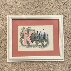 Charming Pink and White “Kimberly” Framed Wall Art